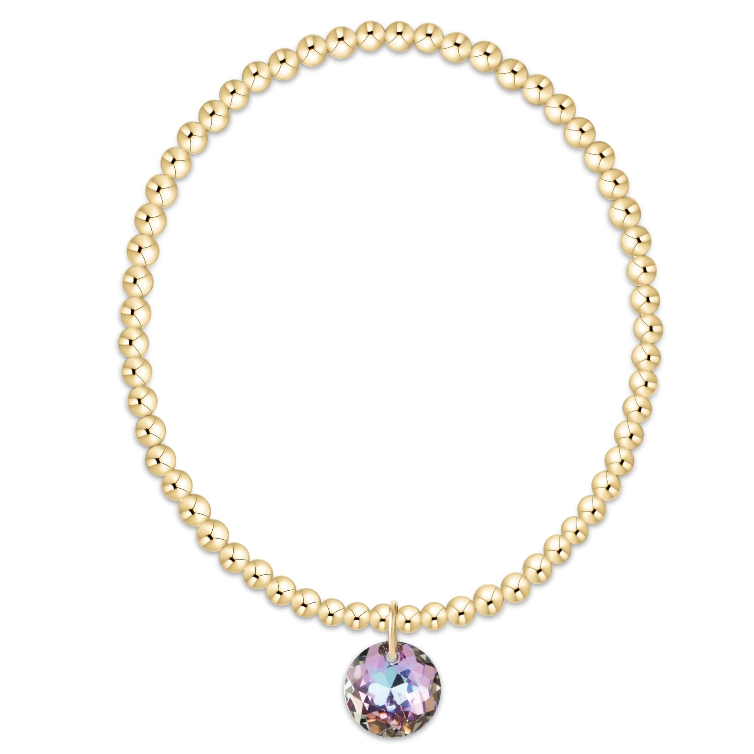 classic gold 3mm bracelet - reflection charm