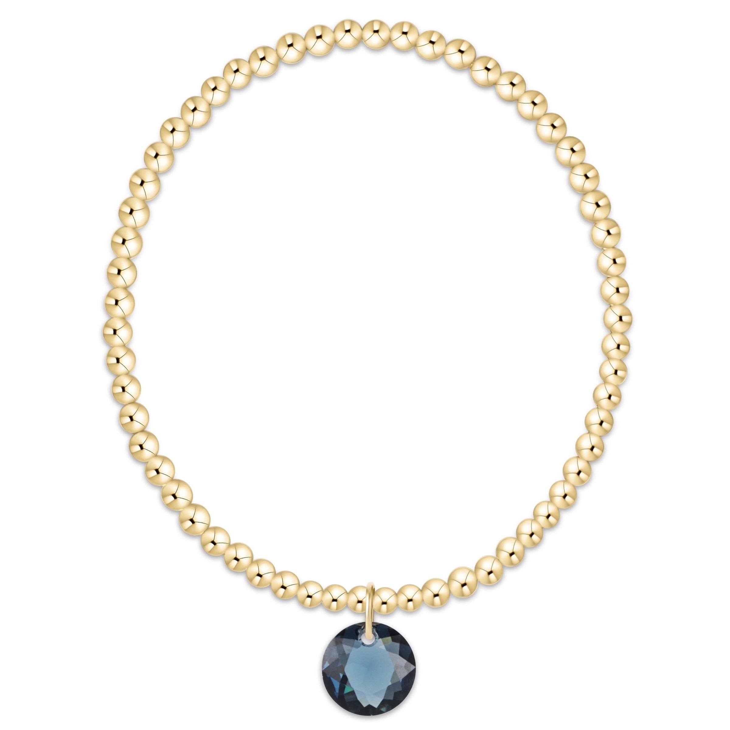 classic gold 3mm bracelet - reflection charm
