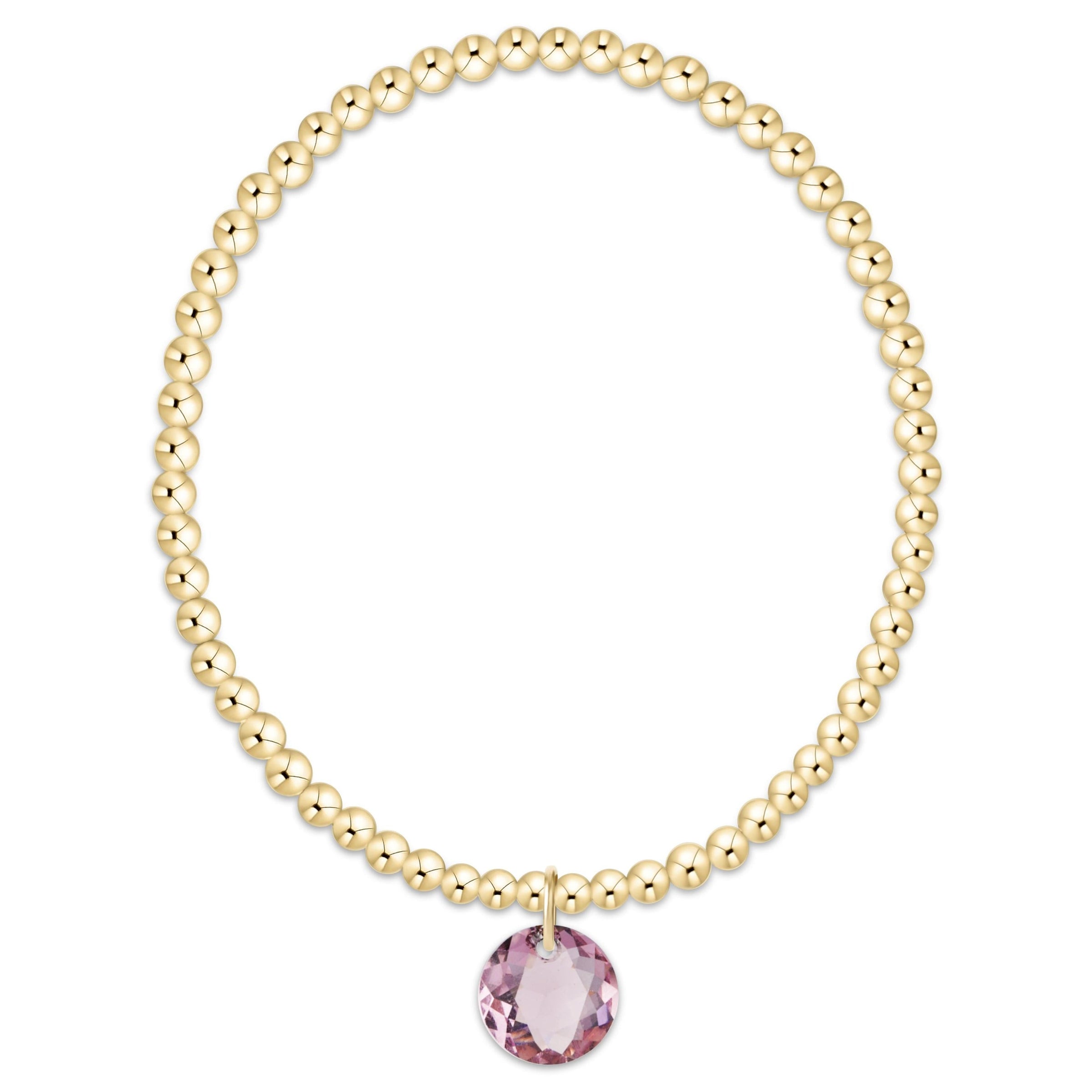 classic gold 3mm bracelet - reflection charm