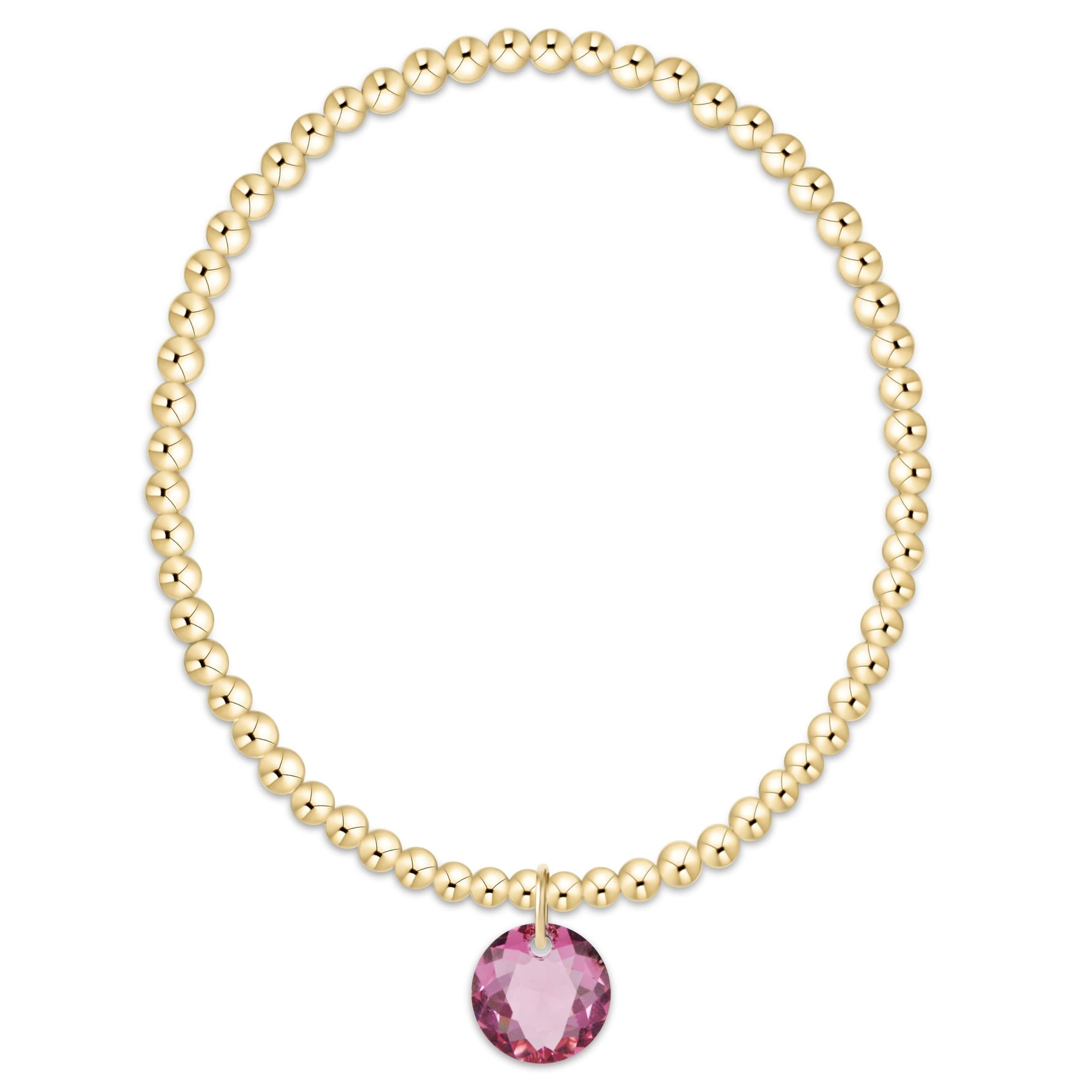 classic gold 3mm bracelet - reflection charm