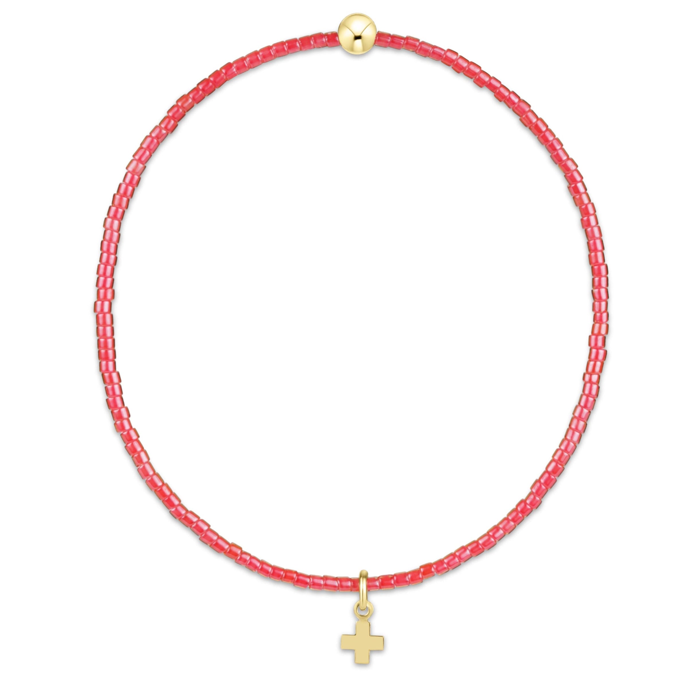 Hope classic sherbert bracelet - signature cross small gold charm