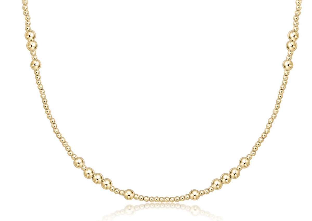 17" choker beaded - hope unwritten gold 4mm