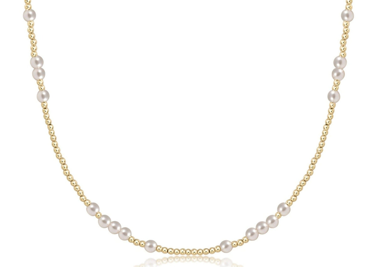 17" 4mm Pearl Choker Hope Unwritten Necklace