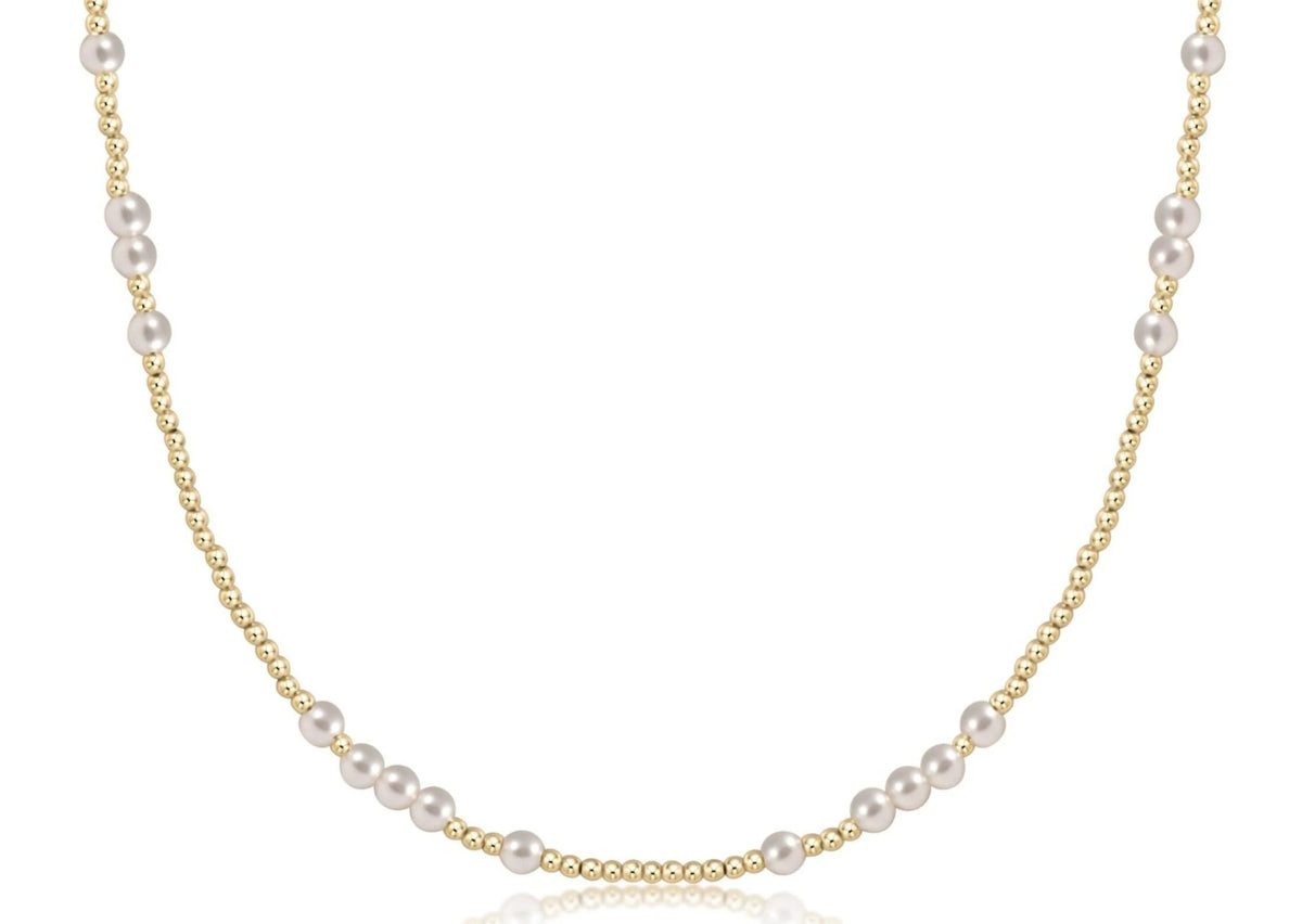 15" choker beaded - hope unwritten pearl 4mm