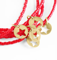 Extends Hope Classic Bracelet - Bright Red - Star Small Gold Disc