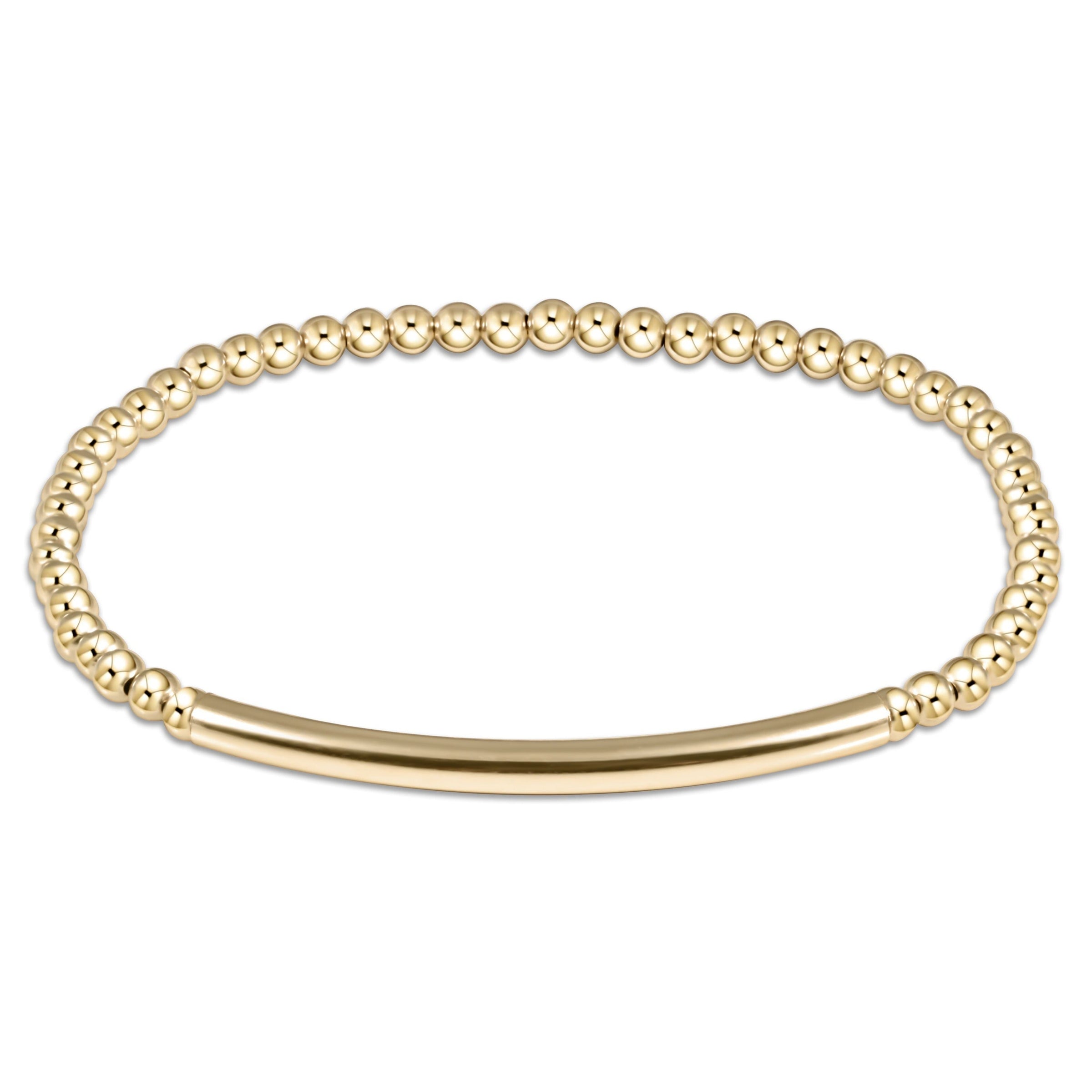 Extends Classic Gold 3mm Bliss Bar Bead Bracelet