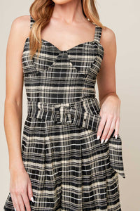 SAND DUNE WOVEN PLAID JUMPSUIT