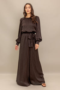 ESPRESSO WHISPER WOVEN JUMPSUIT