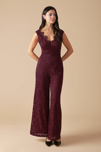 Feathered Thoughts Woven Lace Jumpsuit