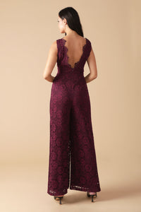 Feathered Thoughts Woven Lace Jumpsuit