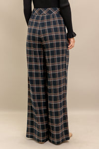 LATTE SUNDAY WOVEN PLAID PANTS