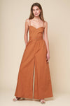 ELEVATED ICON BROWN WOVEN JUMPSUIT