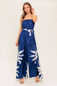 SERENE DAYS NAVY WOVEN JUMPSUIT