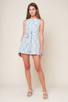 MOMENT MAKER DENIM BLUE WOVEN ROMPER