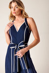 LAYTON NAVY WOVEN MAXI DRESS