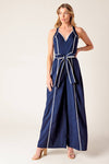 LAYTON NAVY WOVEN MAXI DRESS