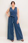 WHERE THE NIGHT MEDIUM INDIGO DENIM JUMPSUIT