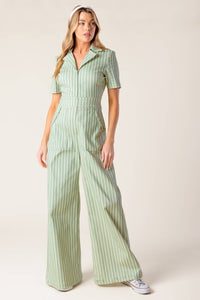 COUNT ME IN OLIVE WOVEN JUMPSUIT