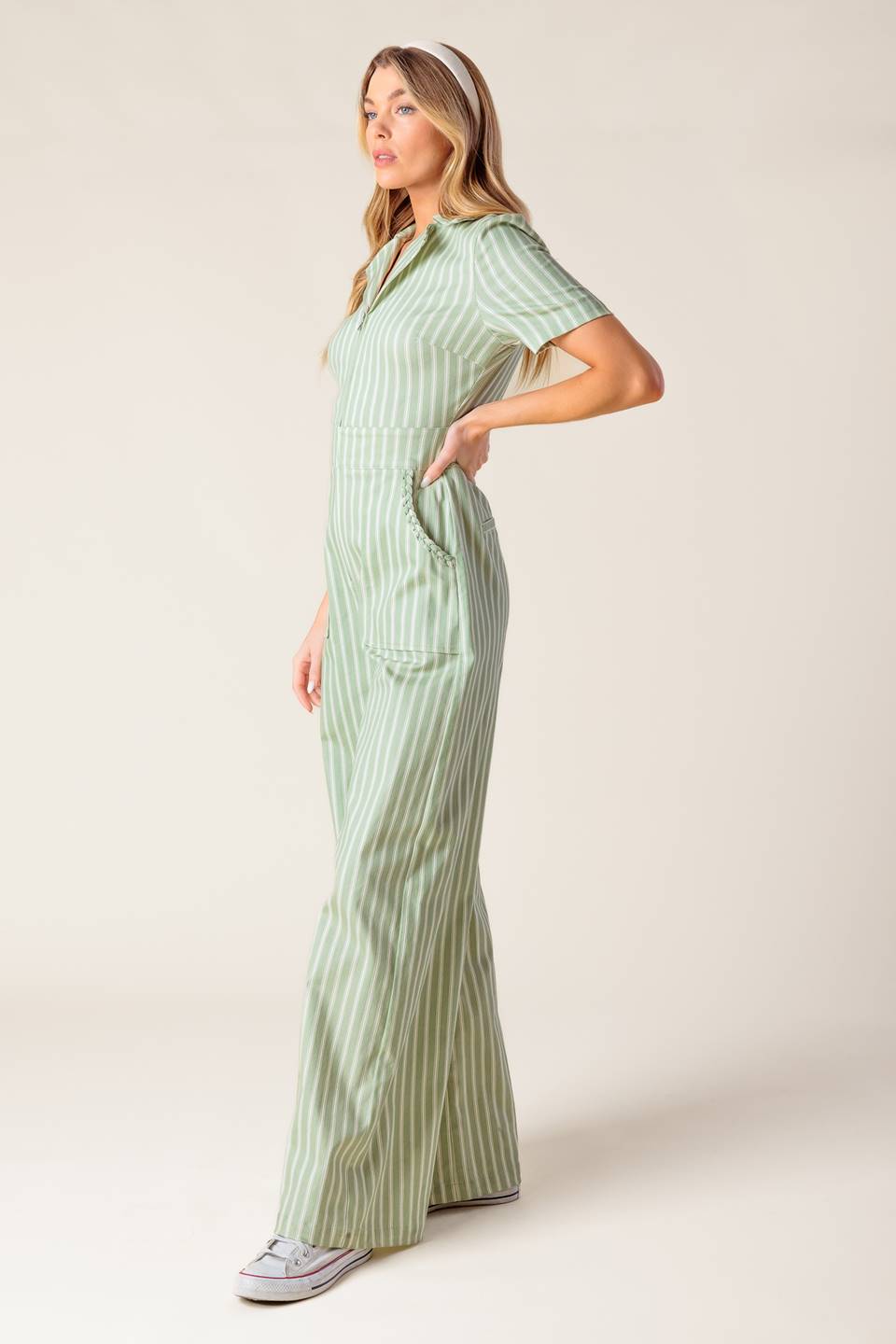 COUNT ME IN OLIVE WOVEN JUMPSUIT