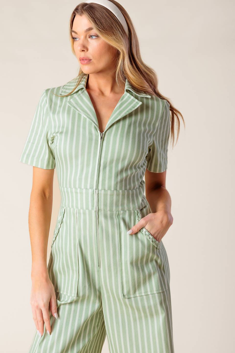 COUNT ME IN OLIVE WOVEN JUMPSUIT