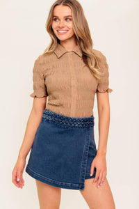 FRENCH MOSS DENIM SKORT