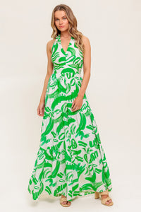 GARDEN WHISPER GREEN WOVEN JUMPSUIT