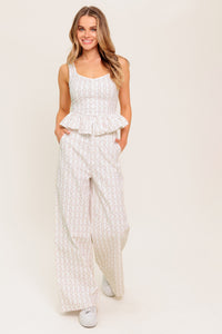 CITRUS FLOW IVORY WOVEN PANTS