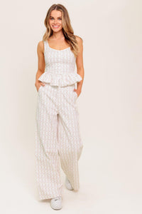 CITRUS FLOW IVORY WOVEN PANTS