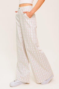 CITRUS FLOW IVORY WOVEN PANTS