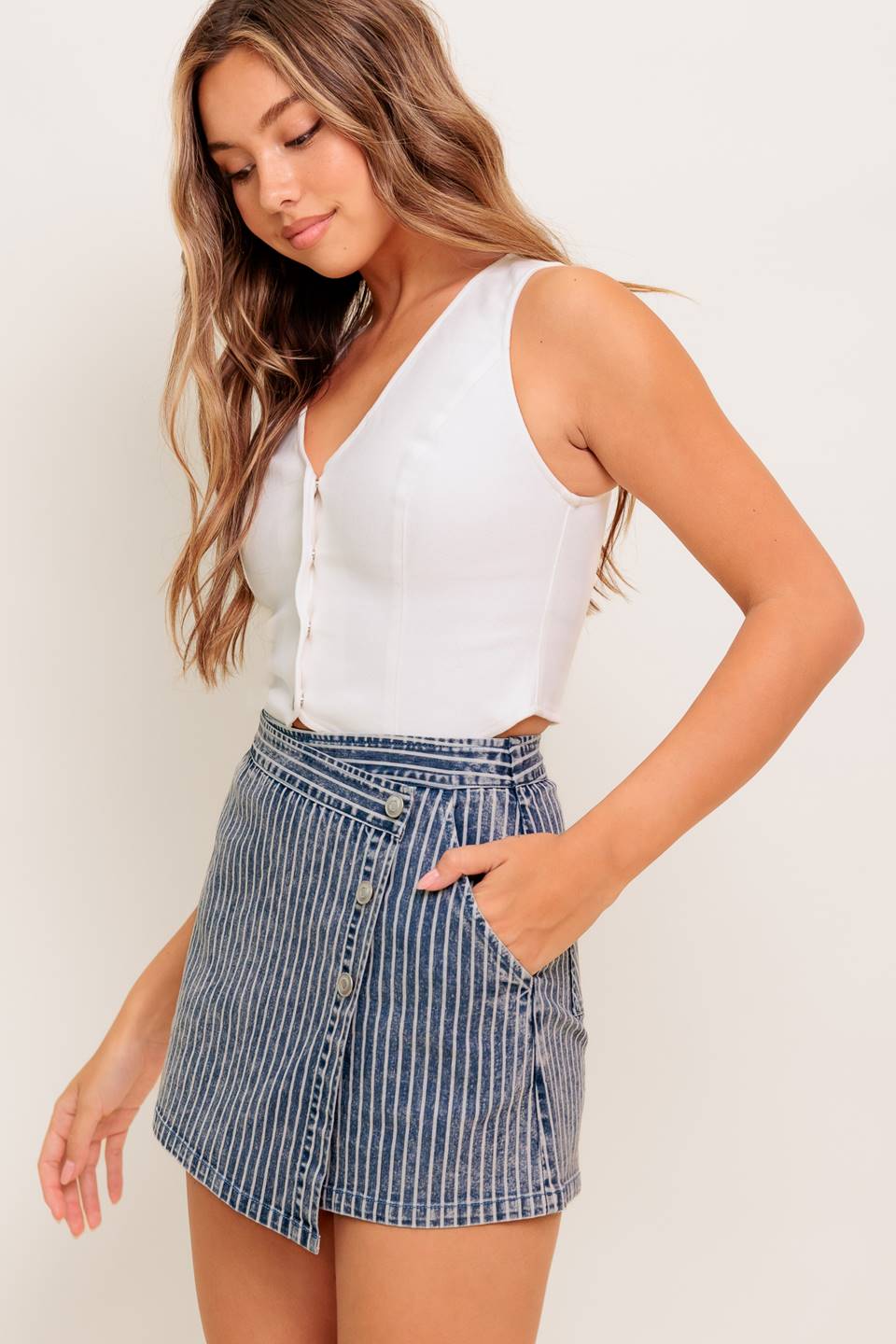 OCEAN BLISS DENIM SKORT