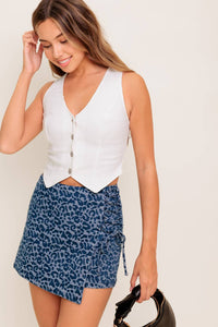 URBAN ROAR MEDIUM INDIGO DENIM SKORT