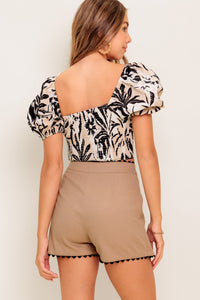 WAVY LINE WOVEN SKORT