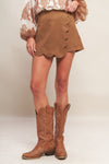 DESERT FLOWER FAUX SUEDE SKORT