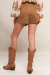 DESERT FLOWER FAUX SUEDE SKORT