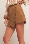 DESERT FLOWER FAUX SUEDE SKORT