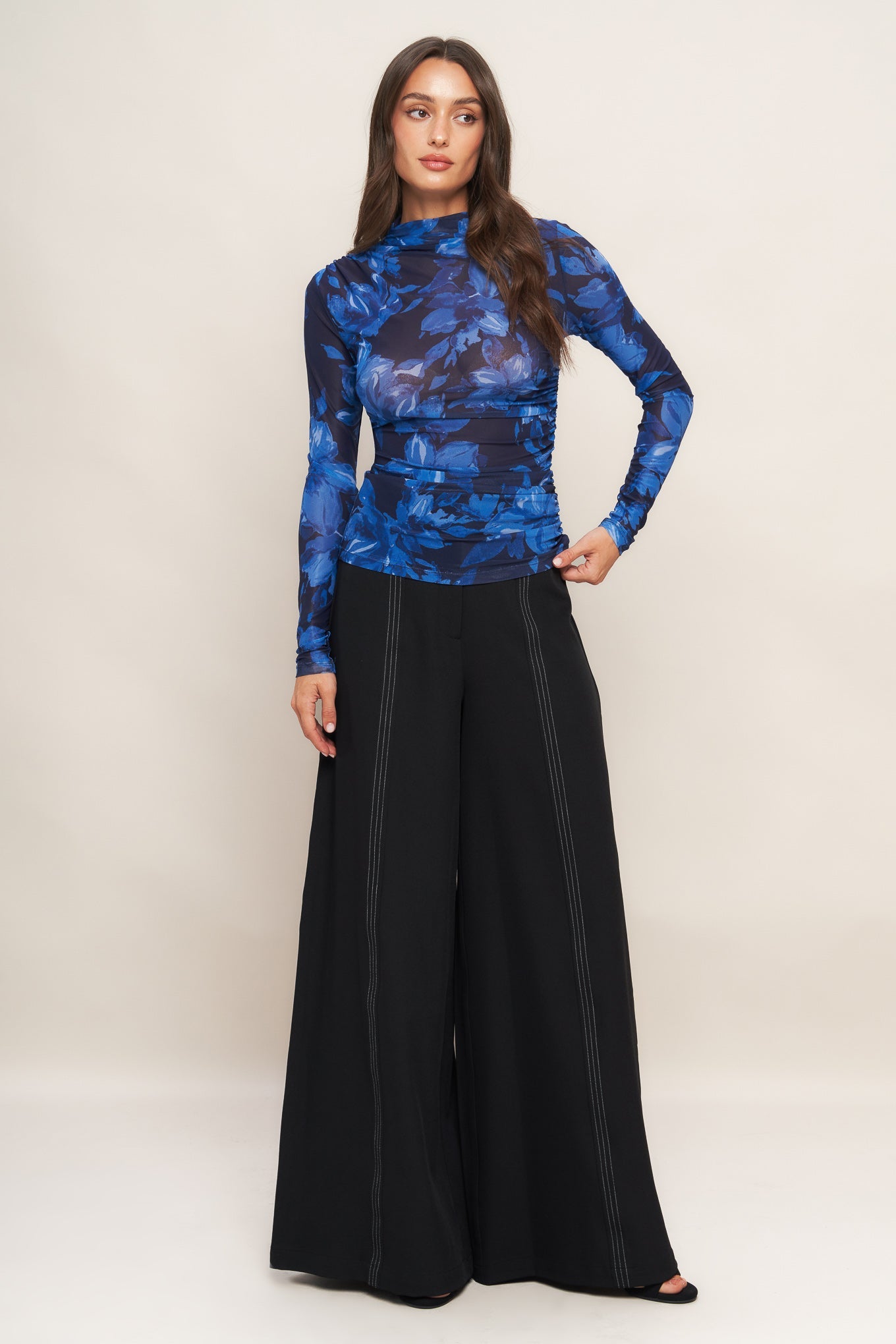 RUNWAY READY BLACK WOVEN WIDE LEG PANTS