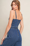 EXPERT SWEETNESS MEDIUM INDIGO DENIM JUMPSUIT