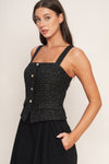MIDNIGHT PARISIENNE WOVEN JUMPSUIT