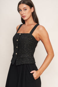MIDNIGHT PARISIENNE WOVEN JUMPSUIT