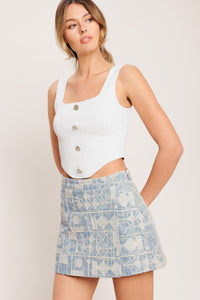 ARTISAN GRID WOVEN SKORT