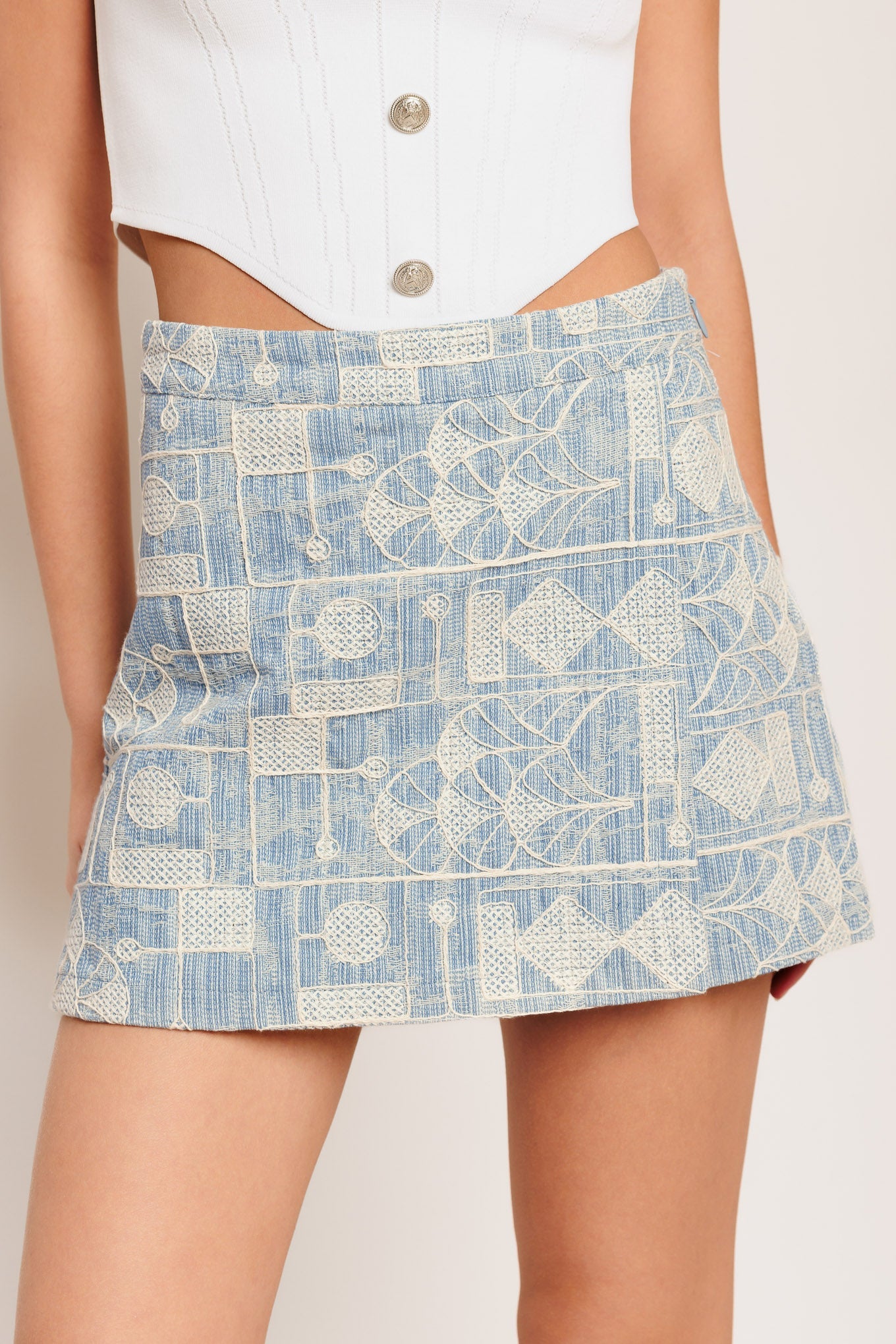 ARTISAN GRID WOVEN SKORT