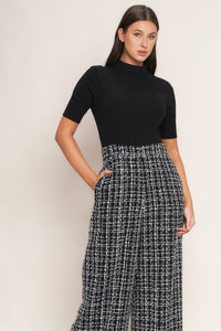 ÉCHEC PARISIEN KNIT TOP AND TWEED PANT JUMPSUIT