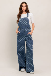 EVERYDAY POLKA OVERALL DENIM JUMPSUIT