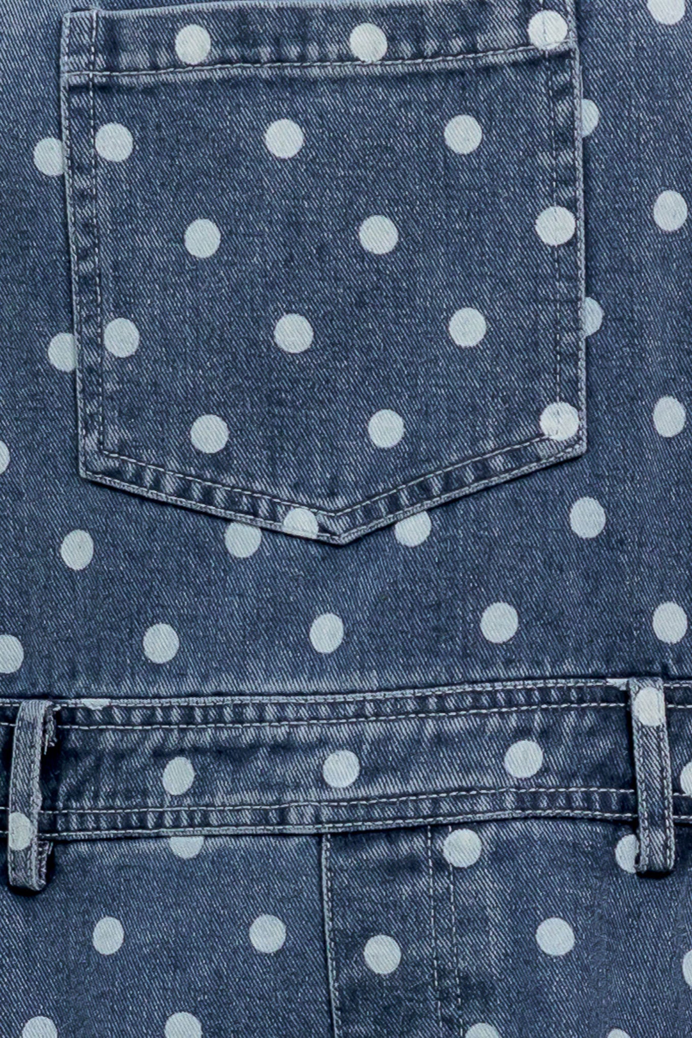 EVERYDAY POLKA OVERALL DENIM JUMPSUIT