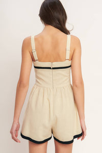 LOVELY LINE WOVEN ROMPER