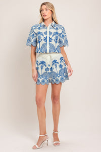 COASTLINE PALM WOVEN SHORTS