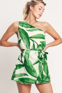 LEAFY LOVE STORY WOVEN SKORT ROMPER