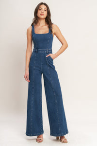 DESK TO DINNER READY DENIM JUMPSUIT