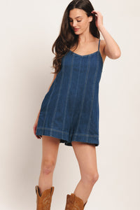 FRONTIER FLIRT LIGHTWEIGHT DENIM ROMPER