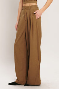 UMBER FLOW WOVEN WIDE LEG PANTS